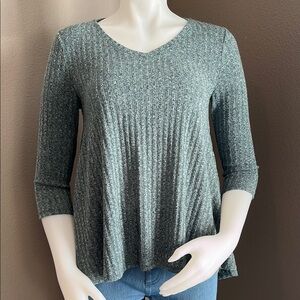 Sonoma Petite Green V-Neck Sweater